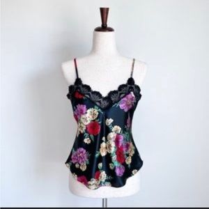 Vintage Gold Label Victoria Secret Floral Scallop Lace Cami Size Medium